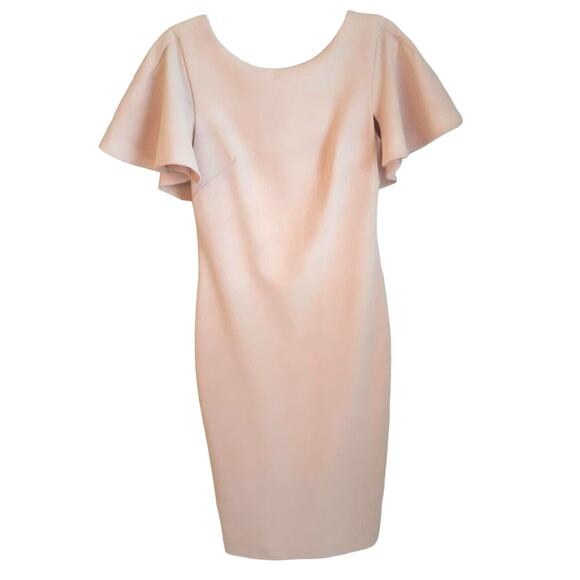 Calvin Klein Flutter Sleeve Dress Women's Size 2 Light Pink Knee Length Lined - Picture 14 of 14